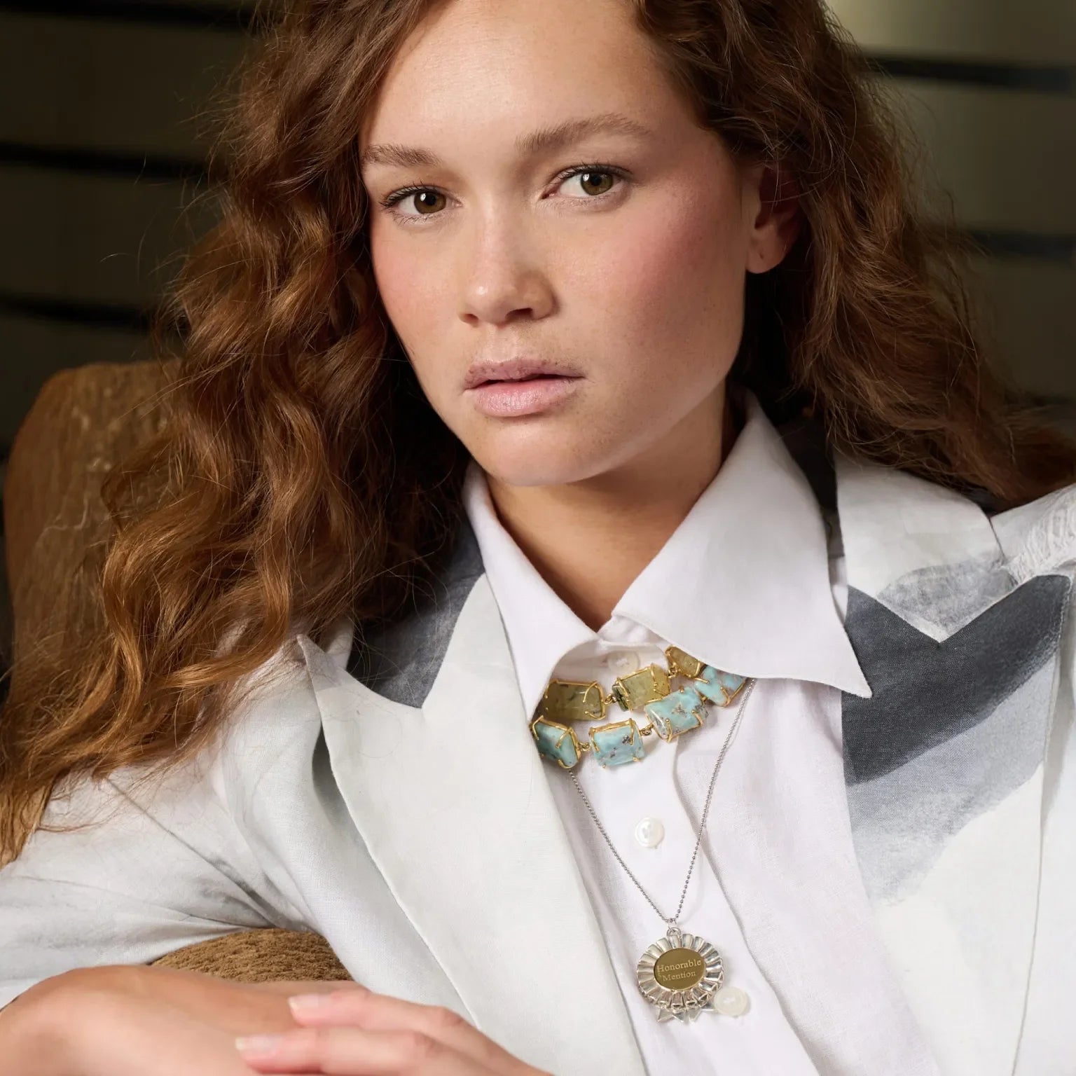 MAD FINE's Large Ribbon Pendant featured in Harper's Bazaar Vietnam
