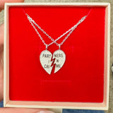 Silver Broken Heart Necklace Set - 'Partners in Crime'
