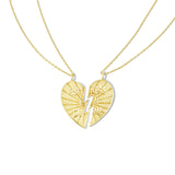 Gold Broken Heart Necklace Set - 'Partners in Crime'