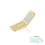 Gold Flip Phone Pendant