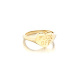 Gold "Fuck Off" Ring