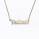 "Validate" Gothic Nameplate Necklace