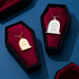 Small Gold Gravestone Pendant