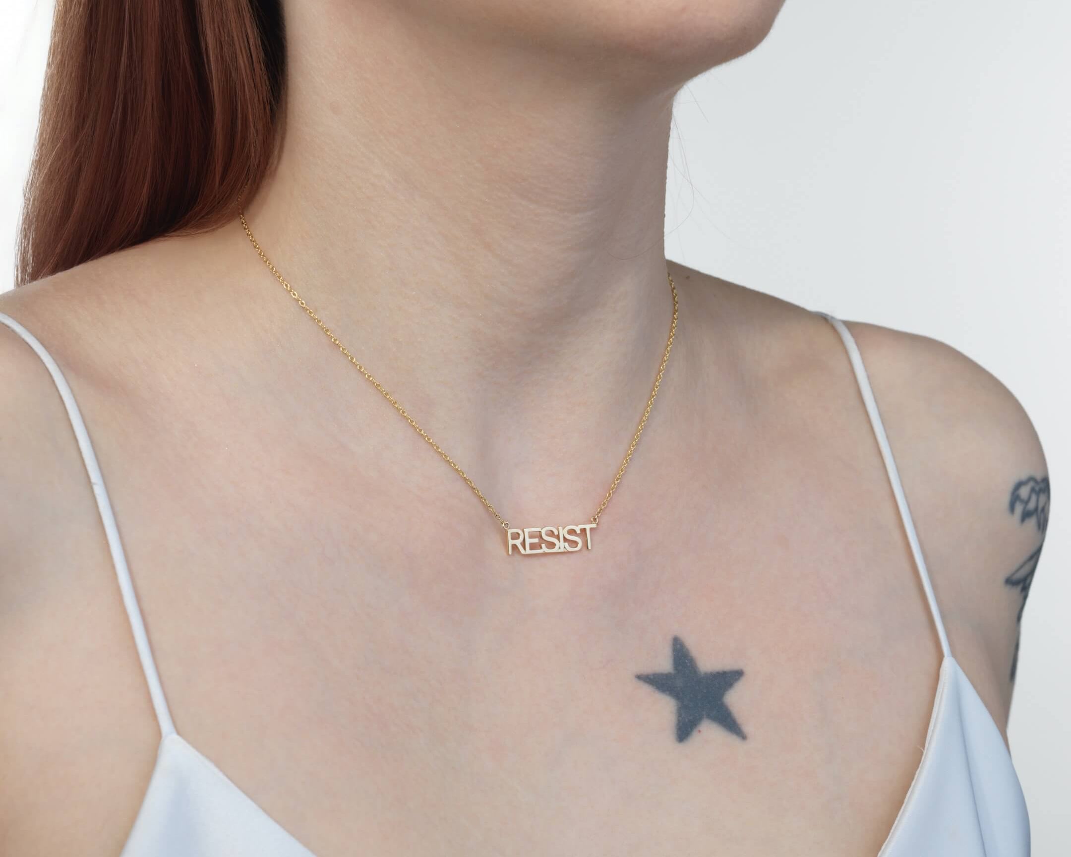 "tired" Nameplate Necklace