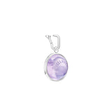 Silver Domed Lavender Quartz Wellbutrin Pendant