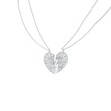 Nano Silver Broken Heart Necklace Set - 'Partners in Crime'