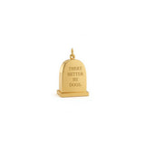 Small Gold Gravestone Pendant