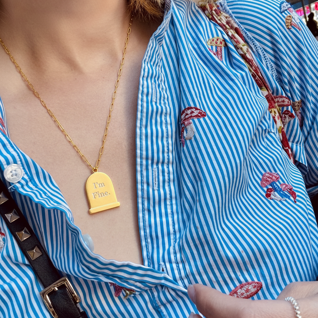 I'm Fine Necklace in Yellow Gold